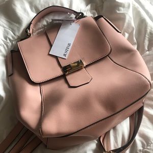 NWT Pink leather backpack/purse